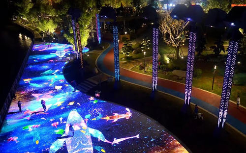 tin tức công ty mới nhất về Bộ sưu tập trường hợp. Ánh sáng và rèm nước, tour du lịch đêm gây sốc - FLYIN chiếu sáng thành phố!