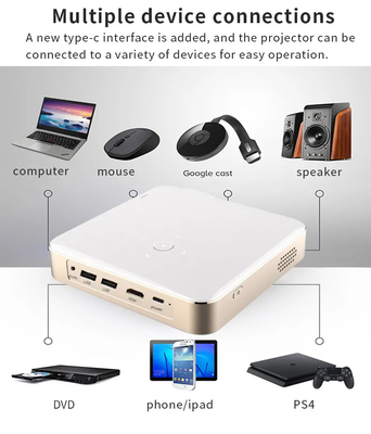 Mini S350 1080P Full HD DLP 4K 3D Home Theater Projector WIFI Android 9 tích hợp pin