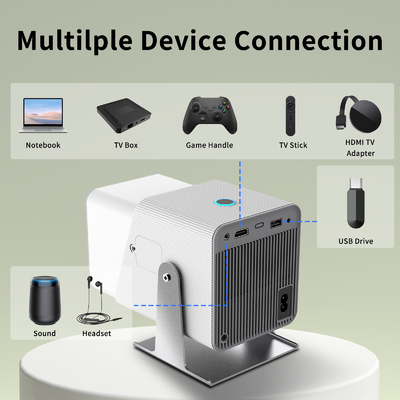 FY360 4K HD Smart LCD Projector High Brightness Home Theater Laser với Android 11.0 BT5.2 Stereo Sound tích hợp và Cắm USB
