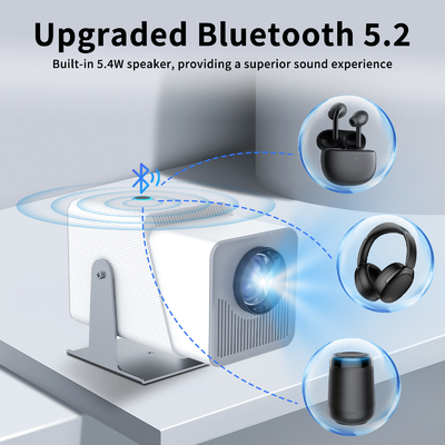 FY360 4K HD Smart LCD Projector High Brightness Home Theater Laser với Android 11.0 BT5.2 Stereo Sound tích hợp và Cắm USB