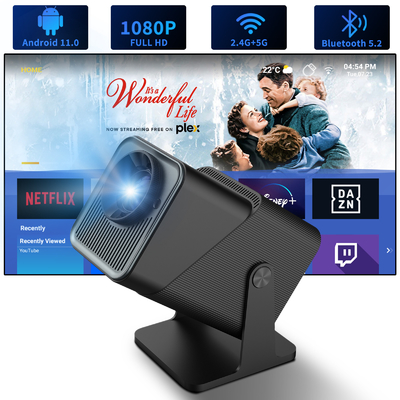 FY360 4K HD Smart LCD Projector High Brightness Home Theater Laser với Android 11.0 BT5.2 Stereo Sound tích hợp và Cắm USB
