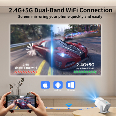 FY360 4K HD Smart LCD Projector High Brightness Home Theater Laser với Android 11.0 BT5.2 Stereo Sound tích hợp và Cắm USB