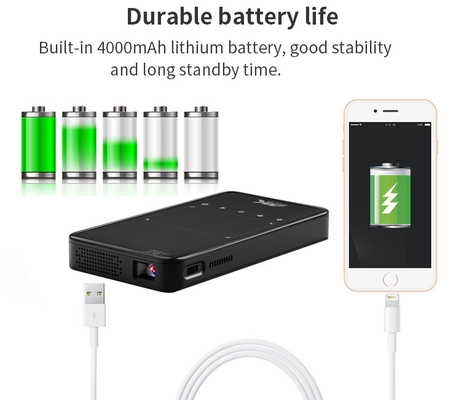 Flyin S90 4K Mini Đèn di động Android Smart DLP Projector WIFI Bluetooth bật Hình Hành động Điện thoại Mỹ Đèn đèn LED 3D pin