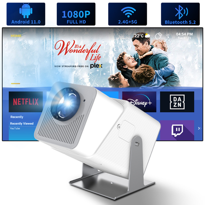 FY360 4K HD Smart LCD Projector High Brightness Home Theater Laser với Android 11.0 BT5.2 Stereo Sound tích hợp và Cắm USB